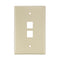 41091-2IN LEVITON Wallplate, QuickPort, Midsize, Single-Gang, 2 Ports, Ivory