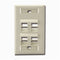 Leviton 42081-4IS QuickPort Faceplate, Sloped, Ivory, 4 Port