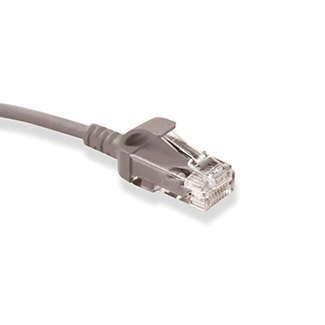 6H460-07S Mini Patch Cable, Leviton High-Flex HD6, CAT6, 7 Ft., Gray