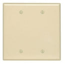 Leviton 80725-00I Blank, Unbreakable, Double Gang Faceplate, Ivory