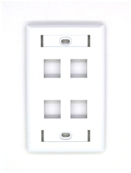 Belden AX102249 KeyConnect Faceplate, White, 4 Port
