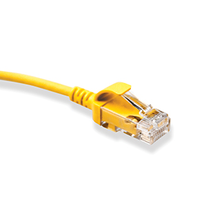 6H460-01Y Mini Patch Cable, Leviton High-Flex HD6, CAT6, 1 Ft., Yellow