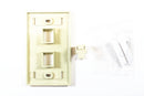 Belden AX104197 KeyConnect Faceplate, Ivory, 2 Port