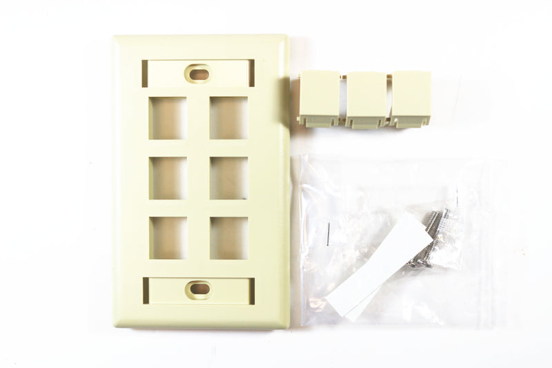Belden AX104199 KeyConnect Faceplate, Ivory, 6 Port