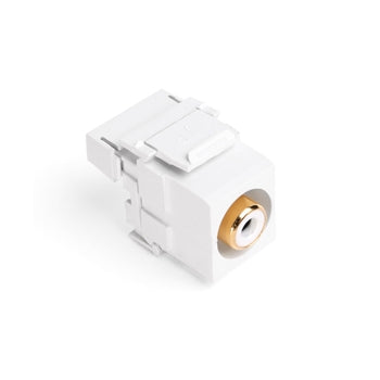40735-RWW Modular Jack, Leviton QuickPort, RCA / 110 Punch Down, White with White Barrell