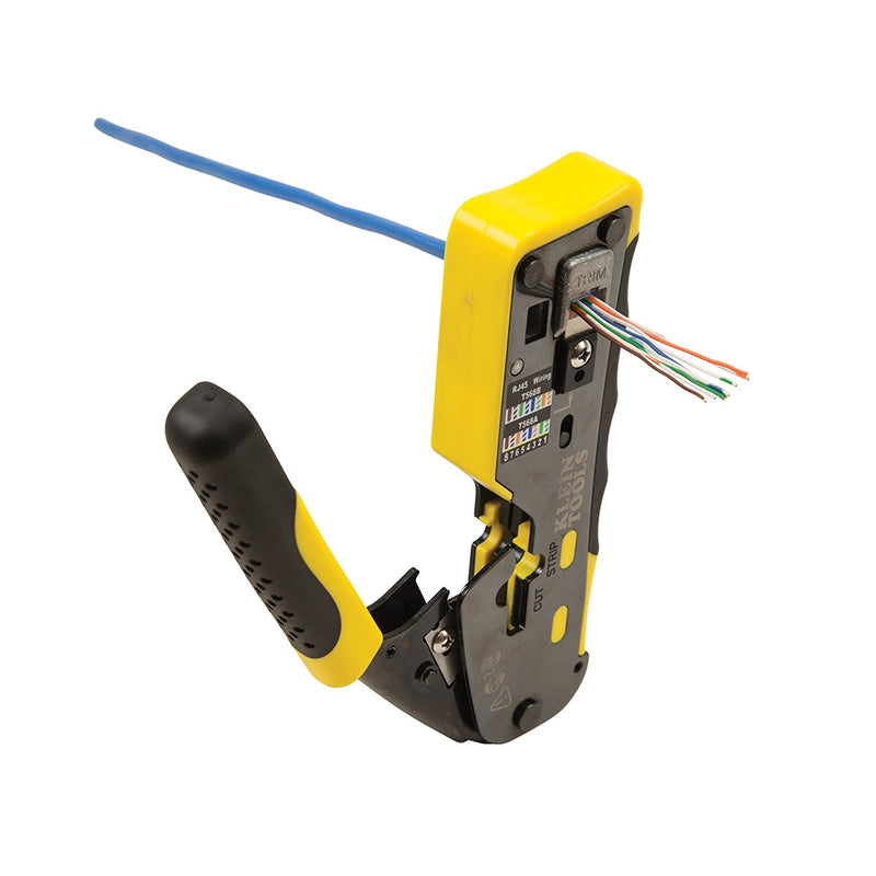 Klein Tools VDV226-110 Modular Crimper, Crimps & Trims Klein RJ45 Pass-Through Plugs