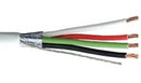 18/4 Stranded Shielded Plenum, 1000 Ft, White, Speaker Cable/Control Cable, 4 Conductor, 18 AWG, 184STR-SPL-RIB-WH