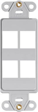 Leviton 41644-0GY Decora Insert QuickPort, Gray, 4 Port