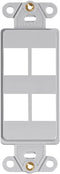 Leviton 41644-0GY Decora Insert QuickPort, Gray, 4 Port
