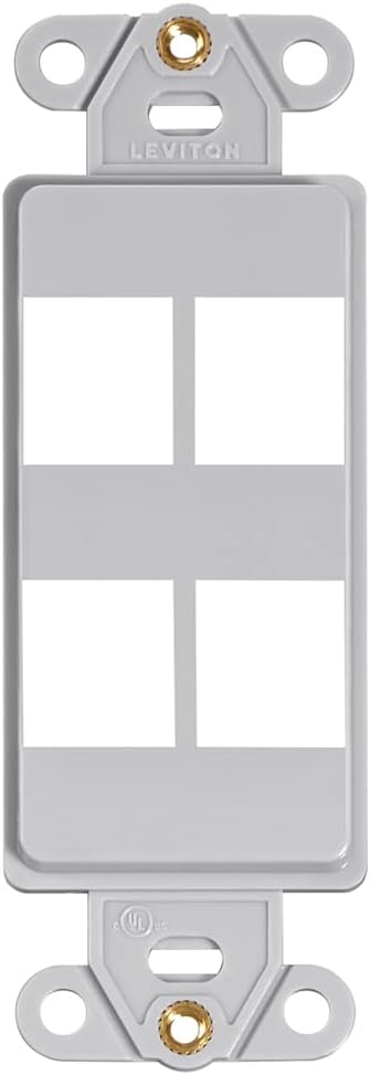 Leviton 41644-0GY Decora Insert QuickPort, Gray, 4 Port