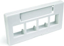 Leviton 49910-SW4 QuickPort Furniture Faceplate, White, 4 Port
