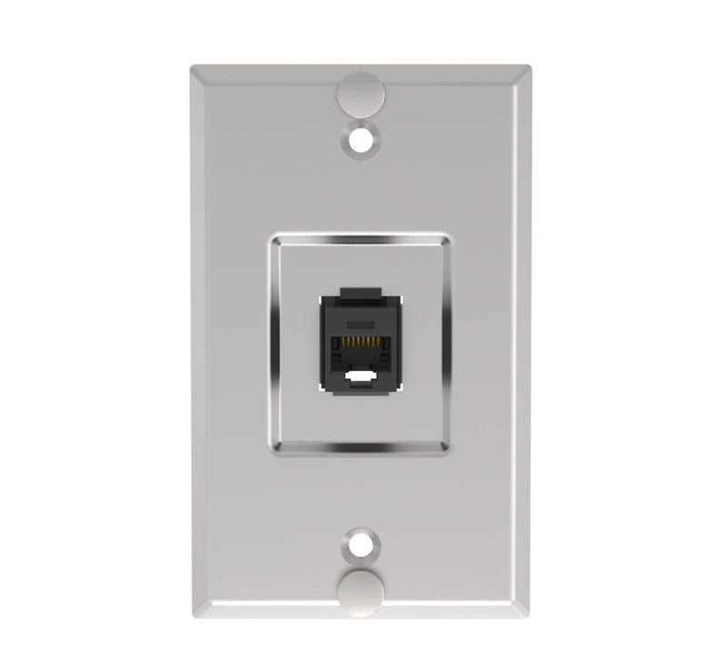 Panduit KWPK6 CAT6 RJ45 Wall Phone Faceplate, Stainless Steel