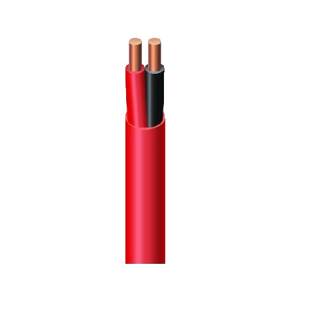 12/2 Solid Unshielded FPLP Red 1000' Plenum, Fire Alarm Cable, 2 Conductor, 12 AWG