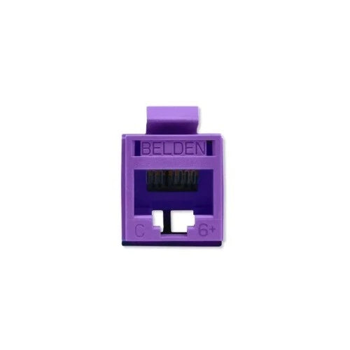 Belden RV6MJKUPR-B24 CAT6 RJ45 REVConnect/KeyConnect Jack Module, Purple, 24 Pack