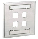 CFPL4S-2GY, Panduit Faceplate,4Pt,DblGang,Classic,S-Steel (MOQ: 1; Increment of 1)