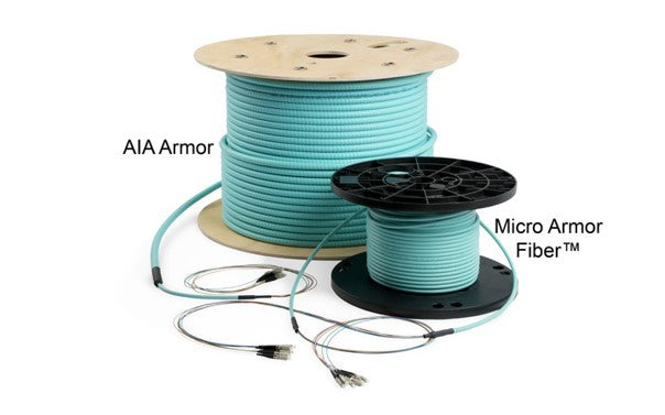 TF4-OM4-PLO Tinifiber 4 Core 900um Multimode OM4 Armored Plenum Indoor/Outdoor