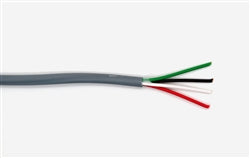 184STR-UPV-B-GY 18/4 Speaker Cable/Control Cable, 4 Conductor, 18 AWG, Unshielded, PVC, 1000 Feet