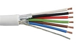 186STR-SPL-R-WH 18/6 Speaker Cable/Control Cable, 6 Conductor, 18 AWG, Shielded, Plenum, 1000 Feet