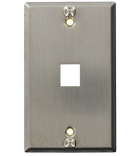 4108W-0SP LEVITON QuickPort Telephone Wallplate, Stainless Steel