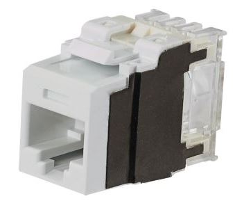 NK6X88MWH-Q, Panduit NetKey Cat6a Punchdown Jack Module, 25 p (MOQ: 25; Increment of 25)