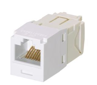 CJ688TGWH-C, Panduit Mini-Com Modular Jack: Giga-TX6+, CAT6, RJ45- White (MOQ: 100; Increment of 100)