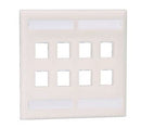 NK8FWH, Panduit NK,8Pt,Screw-On,Faceplate,w/L, White (MOQ: 1; Increment of 1)