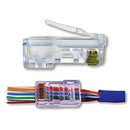 202010J EZ-RJ45 Modular Plug: 8 Position / 8 Conductor for Round, Solid or Stranded CAT6 Cable - Pass-Through