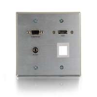 2212-60135-001 Faceplate: Quiktron RapidRun, Optical HDMI, VGA, 3.5mm, Keystone Port