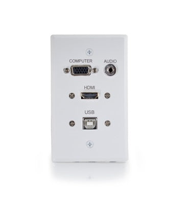 2212-60139-001 Faceplate: Quiktron RapidRun, Optical HDMI, VGA, 3.5mm, USB - White