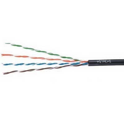 Hitachi 30180-8 CAT6 Cable,  4-Pair, 24 AWG, Gel Filled OSP, 1000 Feet - Black