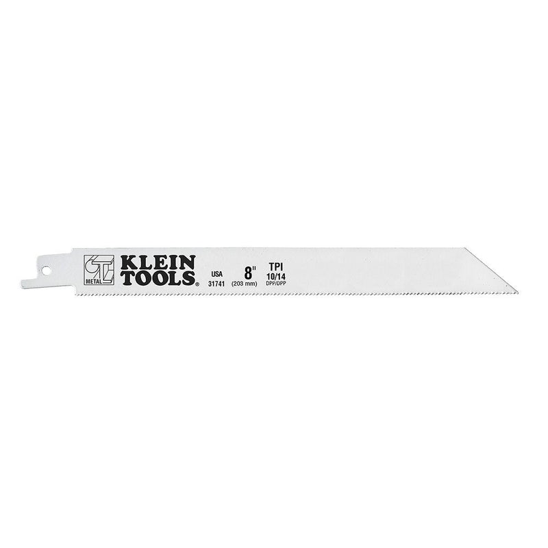 31741 Klein Tools Saw Blade, Reciprocating, 10/14 TPI, 8 Inch, 5 Pack