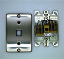Leviton 40226-00S RJ12 Screw Terminals Wall Phone Faceplate, Stainless Steel