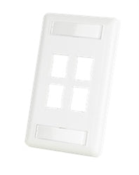 Ortronics OR-403HDJ14-88 Faceplate Clarity High Density, 4 Port, Cloud White, Pack of 20