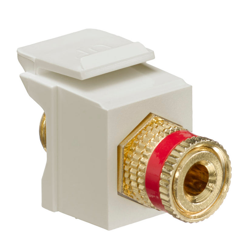 40833-BIR LEVITON Binding Post QuickPort Connector, Red Stripe, Ivory