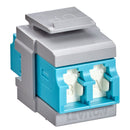 Leviton 41086-LLG QP OM3/4 DPLX LC SHUT ADAP  AQUA/SLATE