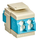 Leviton 41086-LLI QP OM3/4 DPLX LC SHUT ADAP  AQUA/IVORY