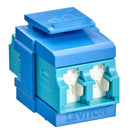 Leviton 41086-LLL QP OM3/4 DPLX LC SHUT ADAP  AQUA/BLUE