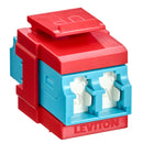 Leviton 41086-LLR QP OM3/4 DPLX LC SHUT ADAP  AQUA/CRIMSON RED