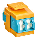 Leviton 41086-LLY QP OM3/4 DPLX LC SHUT ADAP  AQUA/YELLOW