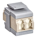 Leviton 41086-MLG QP OM1/2 DPLX LC SHUT ADAP  BEIGE/SLATE