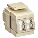 Leviton 41086-MLI QP OM1/2 DPLX LC SHUT ADAP  BEIGE/IVORY