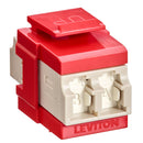 Leviton 41086-MLR QP OM1/2 DPLX LC SHUT ADAP  BEIGE/CRIMSON RED