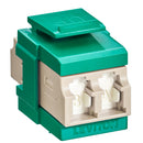 Leviton 41086-MLV QP OM1/2 DPLX LC SHUT ADAP  BEIGE/GREEN