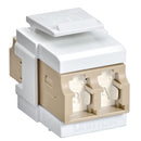 Leviton 41086-MLW QP OM1/2 DPLX LC SHUT ADAP  BEIGE/WHITE