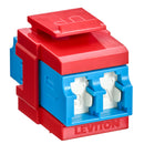 Leviton 41086-SLR QP OS2 DPLX LC SHUT ADAP  BLUE/CRIMSON RED