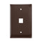 41091-1BN LEVITON Wall Plates, QuickPort, Midsize, Single-Gang, 1 Port, Brown