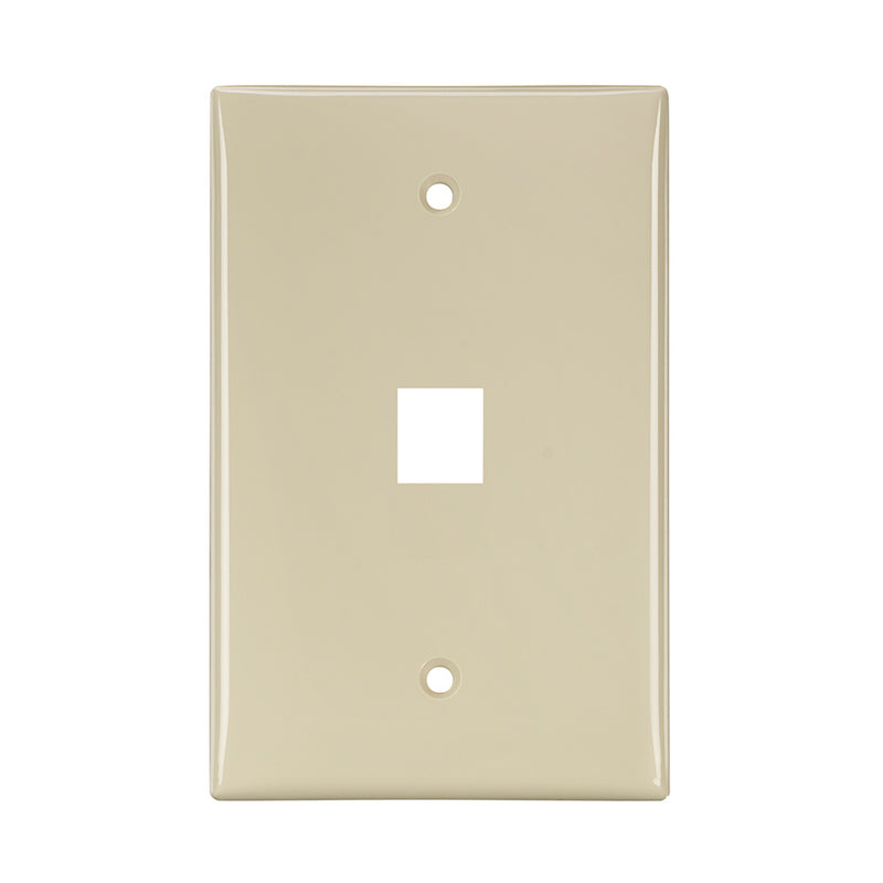 41091-1IN LEVITON Wallplate, QuickPort, Midsize, Single-Gang, 1 Port, Ivory