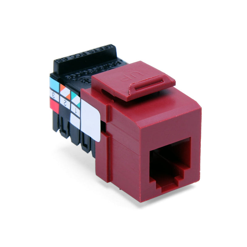 41106-RR6 Modular Jack, Leviton, CAT3, 6P/6C USOC, Red