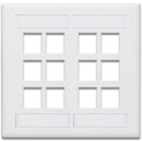 42080-12W LEVITON QuickPort Wallplate12-Port, Dual-Gang, White