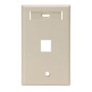 42080-1IS LEVITON QuickPort Wallplate 1-Port, Single-Gang, Ivory